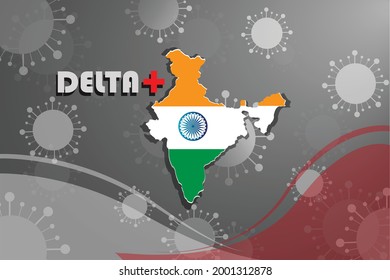 COVID-19 cases new variant of corona virus delta plus variant in India. design logo poster.