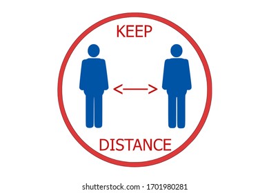 Covid-19 caution, Keep distance sign