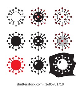 COVID-19 Ccoronavirus figures with different shapes and colours. Can be used as design element for presentation, news, templates etc.