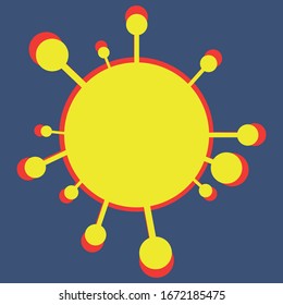 Covid-19 china wuhan pneumonia or corona-virus menace, pandemic contamination. Background. Deep blue. Molecular of corona