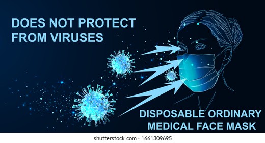 Covid-19. Concept health safety protection coronavirus epidemic 2019 nCoV. Low poly wireframe style. Vector