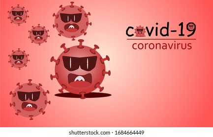 Covid-19 concept illustration developed from the global warning of coronavirus outbreaks, coronavirus symbols and vector image icons.area blank to put text