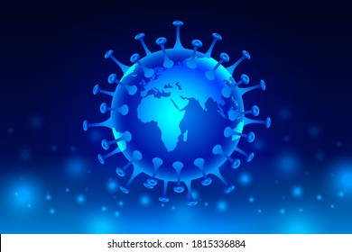 concepto COVID-19. El planeta Tierra está enfermo de un virus с orona.