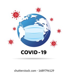 COVID-19 concept protect world. Vector illustration.
