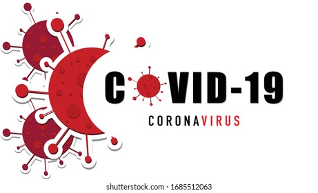 Covid-19 .Corona Background , Coronavirus danger symbol isolated on white background , Vector illustration EPS 10