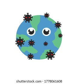 covid-19 corona concept world vector illustration