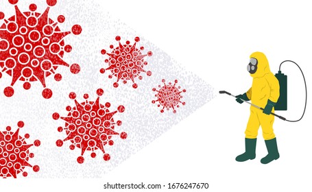 COVID-19 Corona Virus 2020. Viruserkrankungen, Methoden zur Vorbeugung von Virusinfektionen.
Illustration Vektorillustration Grafik von Bildmenschen mit gefährlichen Anzügen zur Vorbeugung von Coronavirus und Krankheiten. 