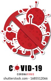 Covid-19 .Corona virus Background , Coronavirus danger symbol vector illustration.