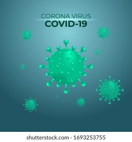 Covid-19, corona virus background in square. Vector illustration eps 10.