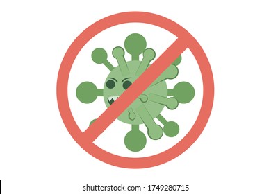 covid-19 corona virus clip art waning concept. stop corona virus sign. 