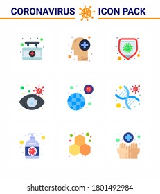 COVID19 corona virus contamination prevention. Blue icon 25 pack such as  bacteria; virus infected; protection; view; eye viral coronavirus 2019-nov disease Vector Design Elements