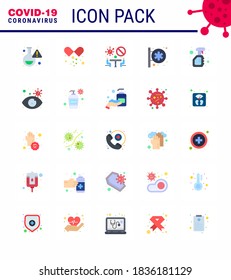 COVID19 corona virus contamination prevention. Blue icon 25 pack such as solid; pharmacy; banned; medical center; hospital sign viral coronavirus 2019-nov disease Vector Design Elements
