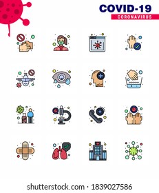 COVID19 corona virus contamination prevention. Blue icon 25 pack such as cleaned; protect; protection; hand; news viral coronavirus 2019-nov disease Vector Design Elements
