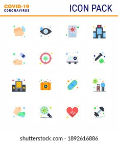 COVID19 corona virus contamination prevention. Blue icon 25 pack such as cleaning; healthcare; tear; medical; building viral coronavirus 2019-nov disease Vector Design Elements