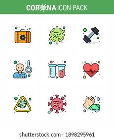 COVID19 corona virus contamination prevention. Blue icon 25 pack such as tubes; chemistry; gym; temprature; virus viral coronavirus 2019-nov disease Vector Design Elements