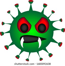 COVID-19 Corona virus disease with angry eyes