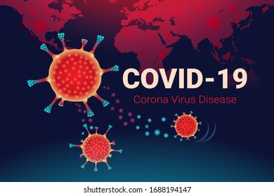 (Covid-19) Corona Virus Invasion von Viren und Keimen, die auf der ganzen Welt verbreitet sind.