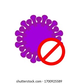 Covid-19 corona virus icon : Prohibition for viruses. Avoid the spread and transmission of viruses.   Fight the virus outbreak concept.
