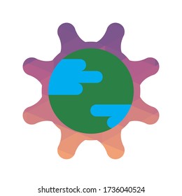 Covid-19 (Corona Virus) Icon Vector Triangulation Art