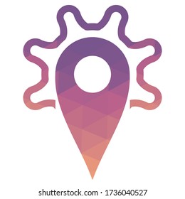 Covid-19 (Corona Virus) Icon Vector Triangulation Art