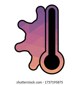 Arte de triangulación vectorial del icono Covid-19 (Virus Corona)