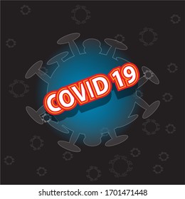 Covid-19 Corona virus Illustration and sign