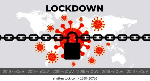 Covid-19 or corona virus lockdown concept. Vector illustration.