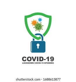 covid-19 corona virus lockdown Vektorillustration Symbol Design 