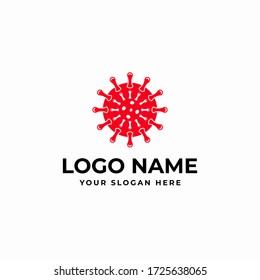 Covid-19 corona virus logo design concept vector template. Covid 19 icon design for business or corporate identity.