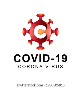 Covid-19 Corona Virus Logo, Symbol, Icon Color Logo, Initial Letter C Virus Logo Design Vector Template