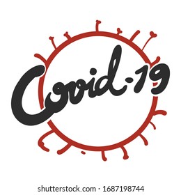 Covid19, Corona-Virus-Logo, Vektorillustration