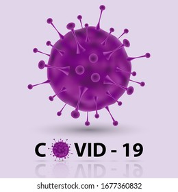 Covid-19, corona virus, microscopic virus, vector illustration