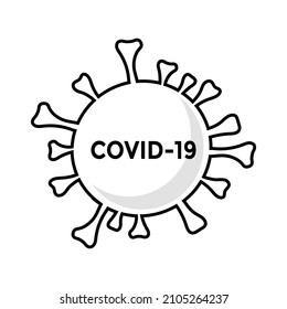 covid-19 or corona virus outline icon, vector illustration