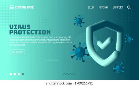 Covid-19 corona virus protection concept. 3d flow shape creative design set. Dynamic liquid color wave backgrounds. Templates set for brochures, posters, banners, flyers and cards. Vector illustration