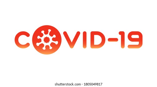 covid-19 corona virus typography with logo of virus