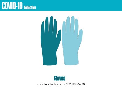 COVID-19 or Corona virus vector collection.PPE icon set Gloves  personal protective equipment.Corona virus Covid 19 protect equipment