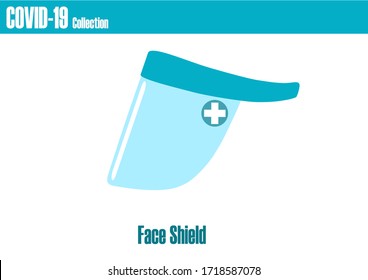 COVID-19 Or Corona Virus Vector Collection.PPE Icon Set Face Shield Personal Protective Equipment.Corona Virus Covid 19 Protect Equipment