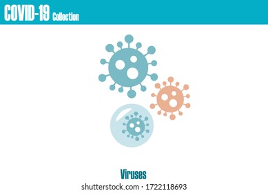 COVID-19 or Corona virus vector collection.Infective collection.Corona virus Covid infection
