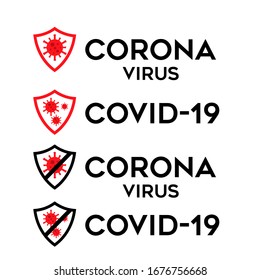 covid-19 corona virus world logo icon design