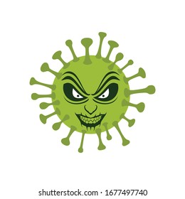 Covid-19 Vector de diseño de demonio facial de los virus de Corona