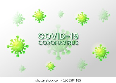 Covid-19 (Coronavirus or 2019-ncov) background vector EPS10. 3D Coronavirus in green and white background design. Can be use for illustration, news, education.