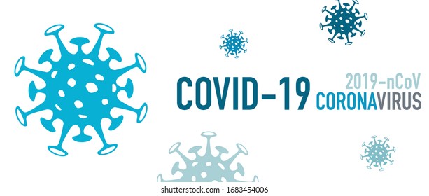 Covid-19 Coronavirus 2019-nCoV Banner with virus icons