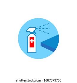 Covid-19 or Coronavirus 2019-nCoV disease prevention infographic icon. Disinfect frequently touched surfaces