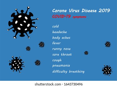 Covid-19. Coronavirus (2019-nCoV) vector design. Wuhan virus symptoms. Web banner concept.  