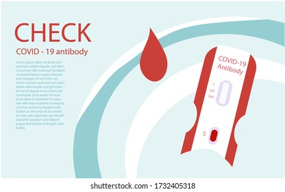 Covid-19 coronavirus antobody test. Anticovid prevention. Flat vector illustration. Banner, site template