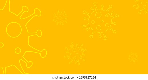 COVID-19 coronavirus background banner design yellow color.