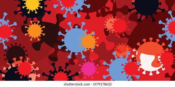 Covid-19 Coronavirus Hintergrund Isolat. Pneumonie, Pandemie. Coronavirus-Banner.