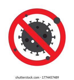 COVID-19 (Coronavirus) ban symbol. COVID-19 vector illustration. eps10 vector format.