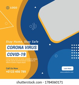 Covid-19 oder Coronavirus Kampagne Social Media Post Banner Design.