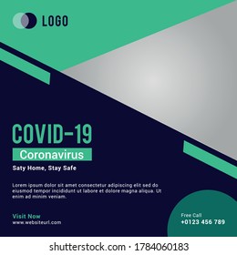 Covid-19 or Coronavirus campaign social media post banner design.